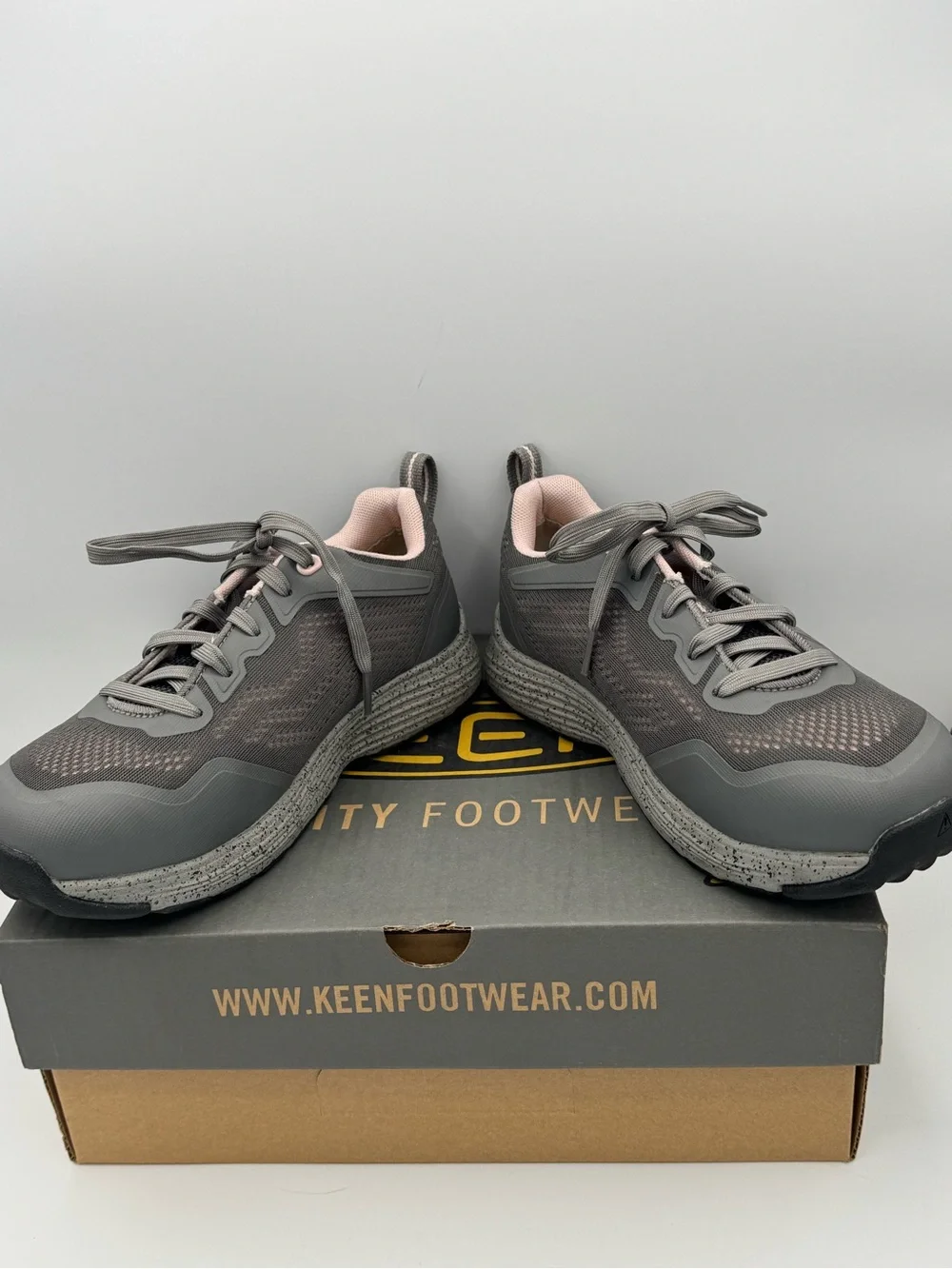 Keen Utility Sparta II Women’s Aluminum Toe Work Shoes- Steel Grey/Peach Whip